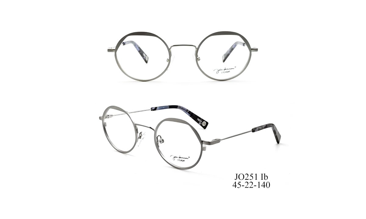 John Lennon Eyewear frame style JO251, silver geometric round metal