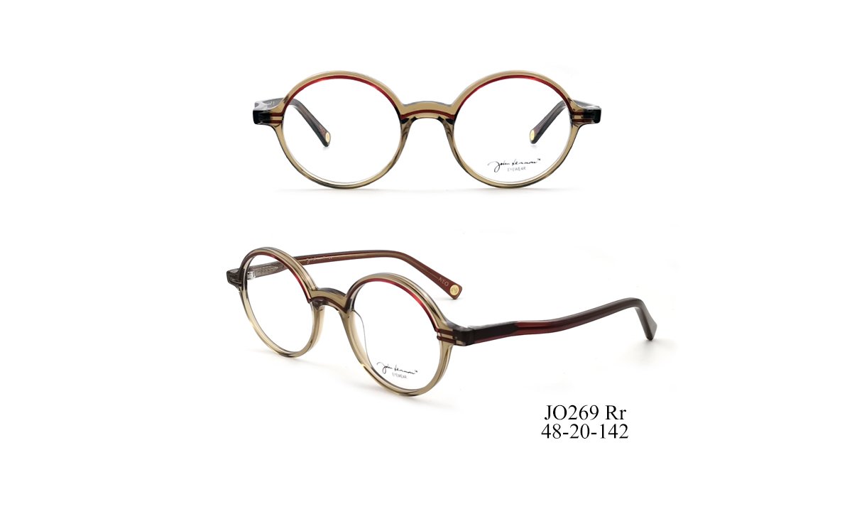 John Lennon Eyewear frame style JO269, olive and burgundy acetate