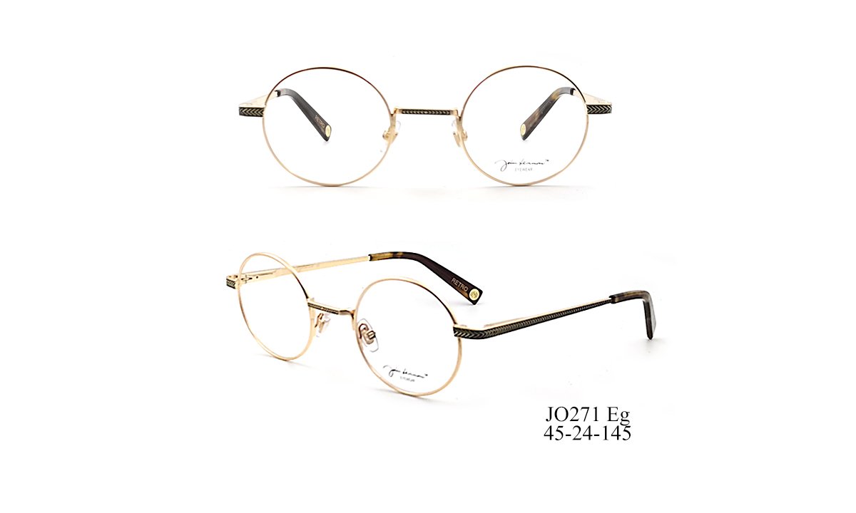 John Lennon Eyewear frame style JO271, gold round metal with tortoise temples
