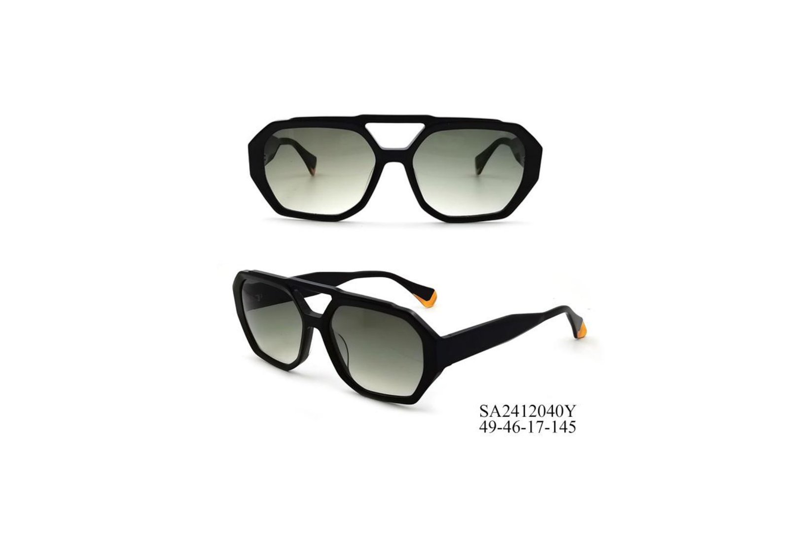 Luxury Collection acetate sunglasses, black geometric aviator style SA2412040Y
