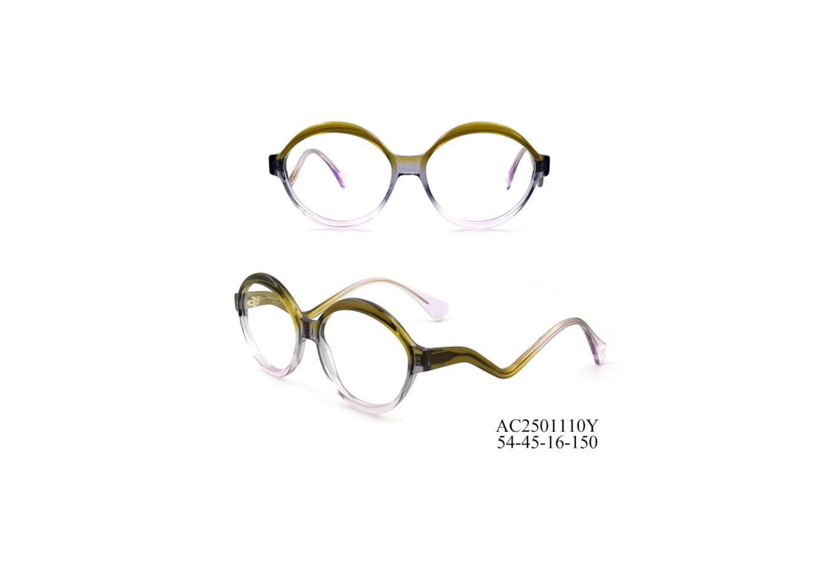 Luxury Collection lady's olive gradient round acetate frame AC2501110Y