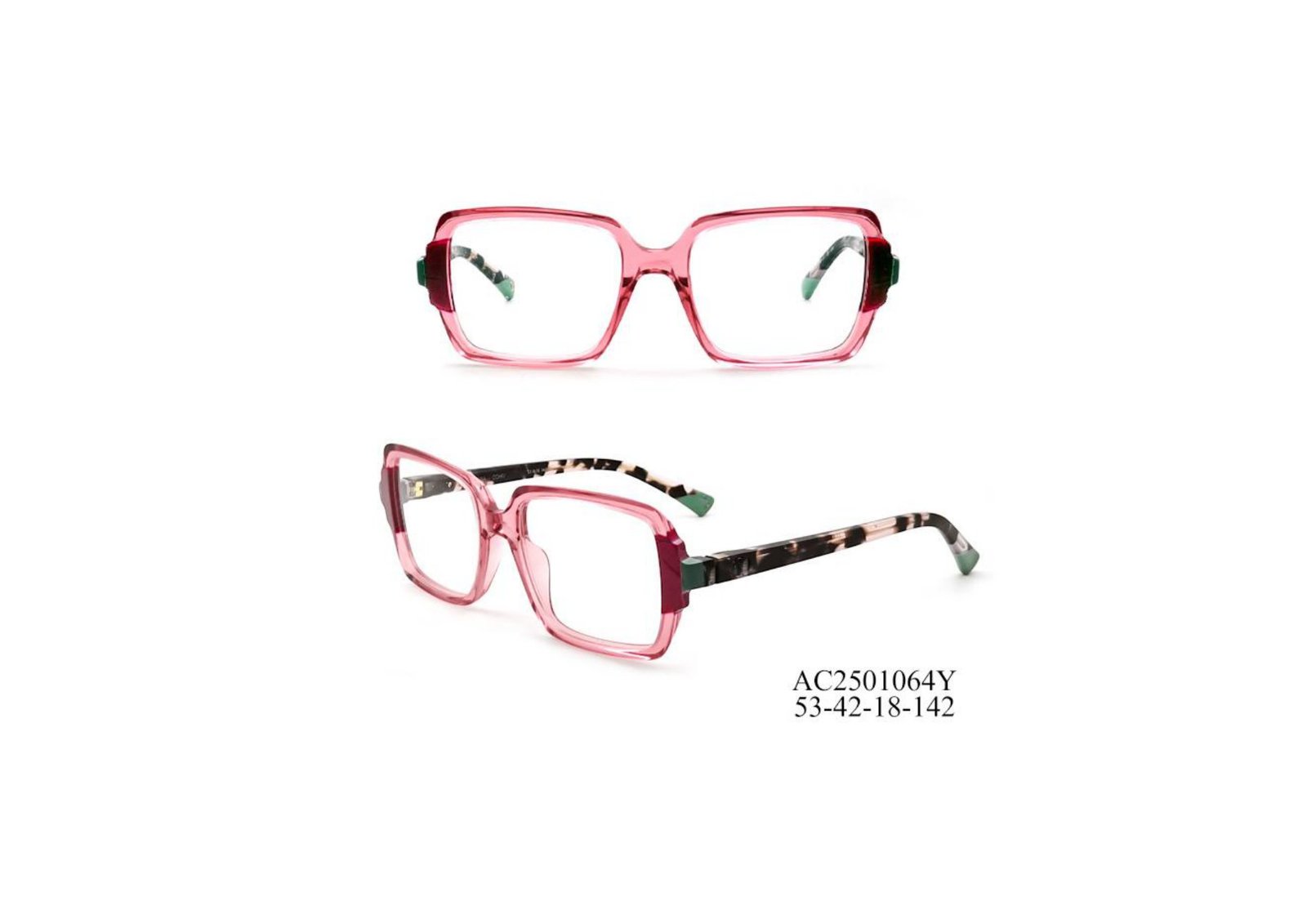 Luxury Collection lady's pink square acetate frame AC2501064Y