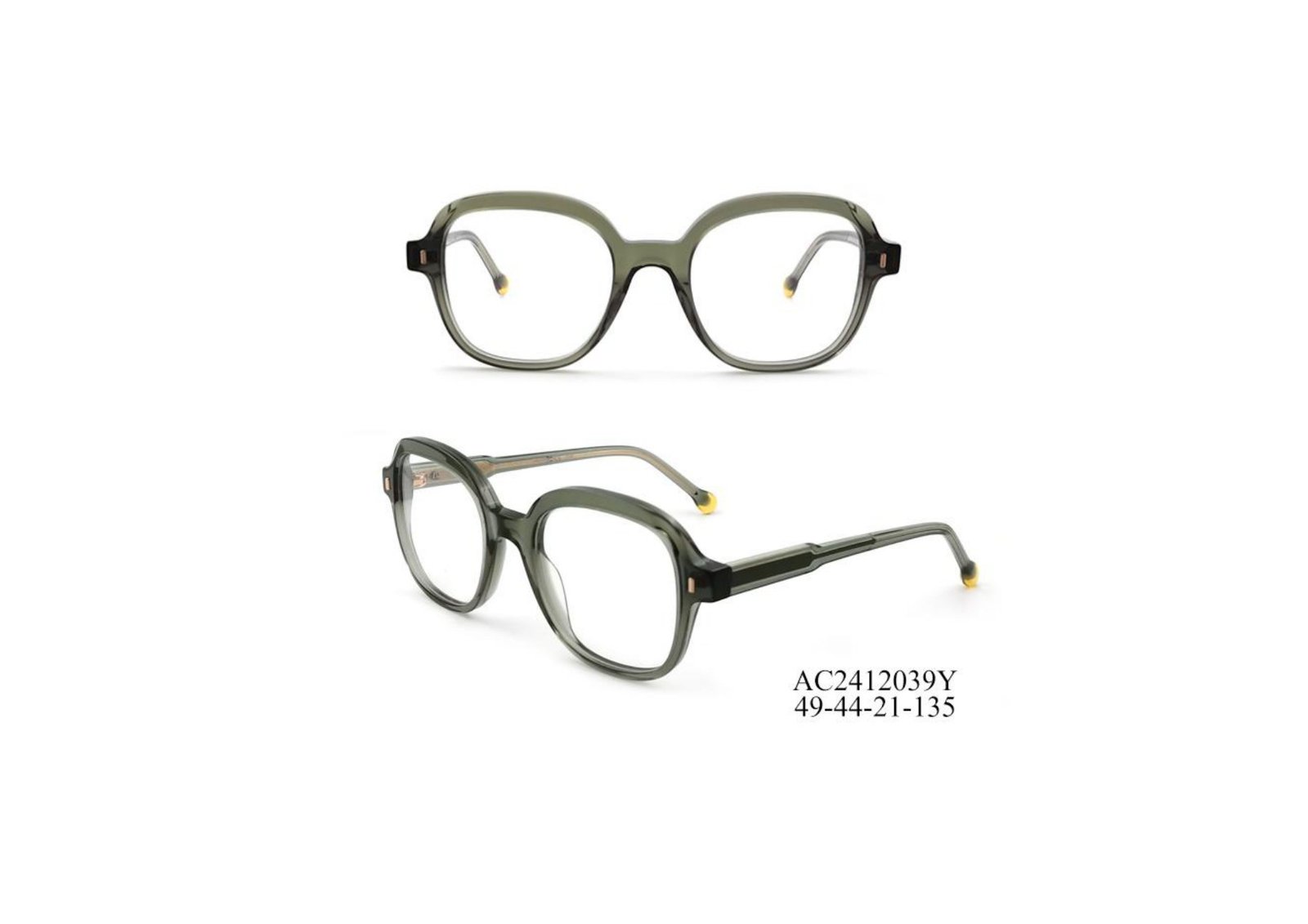 Luxury Collection lady's olive square acetate frame AC2412039Y