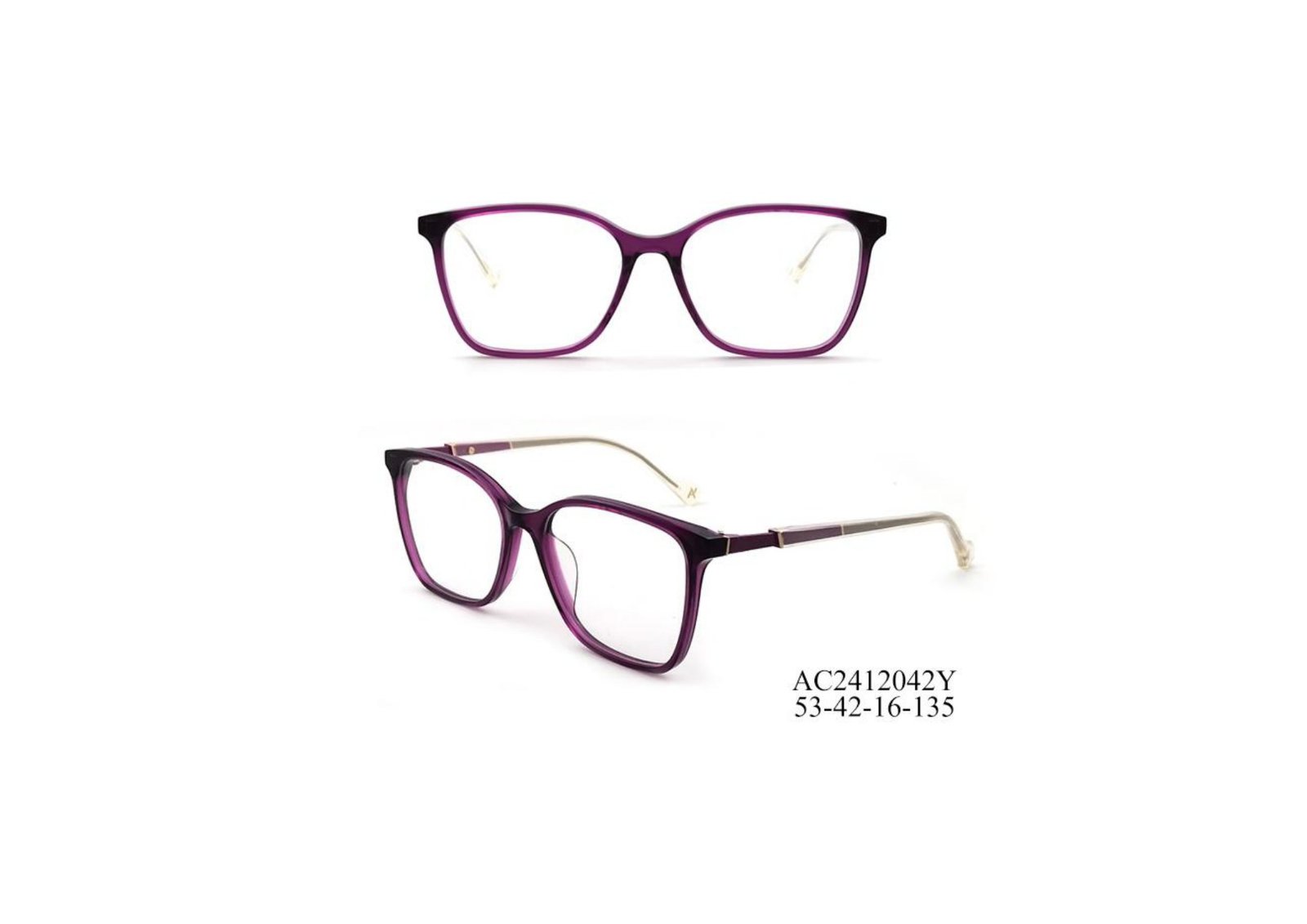 Luxury Collection lady's purple square acetate frame AC2412042Y