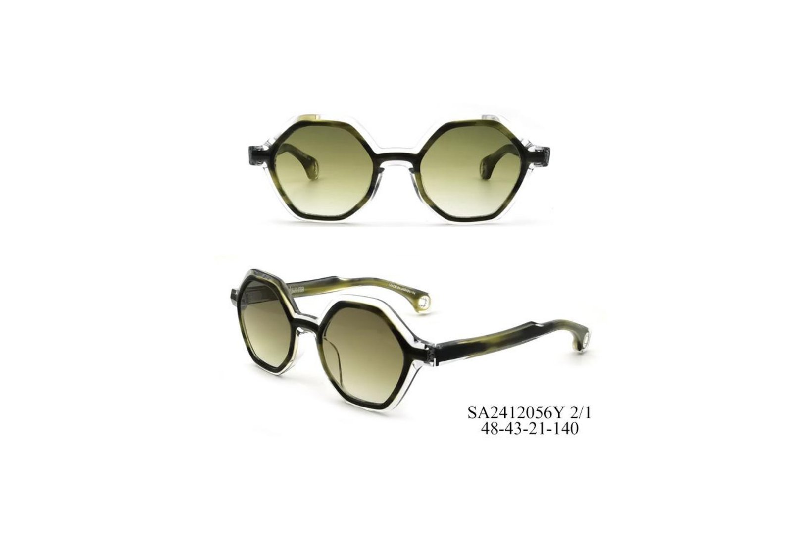 Luxury Collection acetate sunglasses, olive tortoiseshell geometric frame SA2412056Y