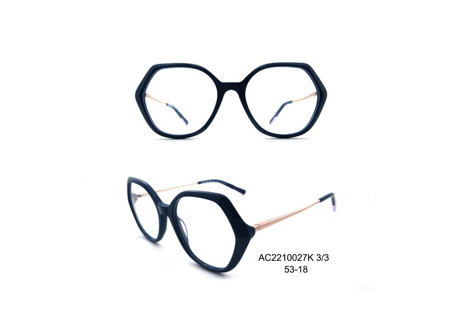 Premium Collection navy polygon acetate frame AC2210027K