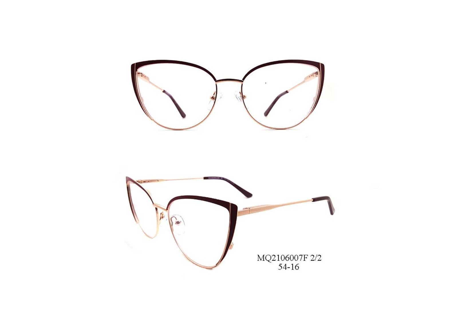 Premium Collection burgundy and gold cat-eye metal frame MQ2106007F